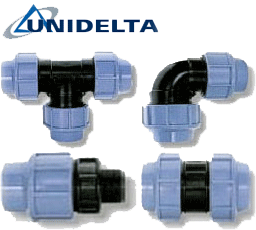 UNIDELTA - Зажимные, компрессионные фитинги для соединения пластиковых труб